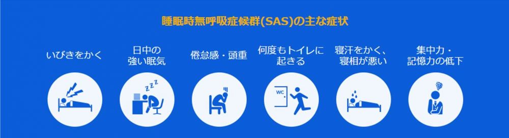 睡眠時無呼吸症候群(SAS)の主な症状